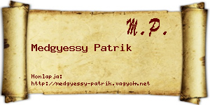 Medgyessy Patrik névjegykártya